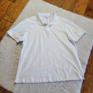 Sunspel Polo Shirt Men's XL White Pique Cotton Made in Portugal Short Sleeve